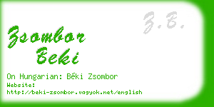 zsombor beki business card