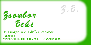 zsombor beki business card